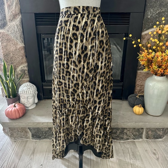 ba&sh Dresses & Skirts - BA&SH Jalvy leopard-print fil coupé silk-blend midi wrap skirt